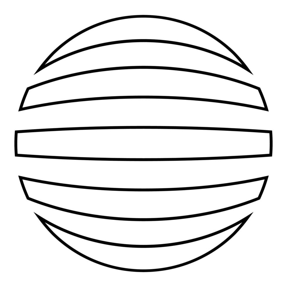 Striped sphere Concept globe Abstract ball icon outline black color vector illustration flat style image