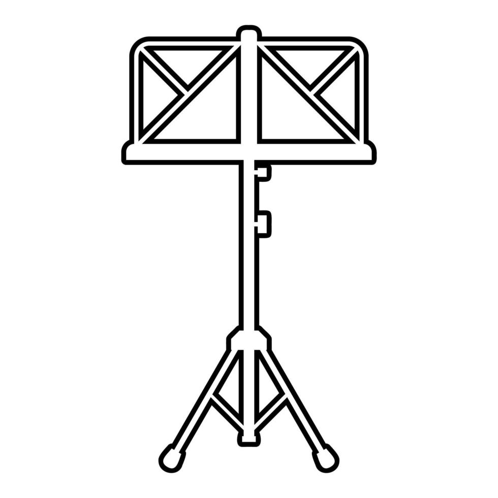 Music stand Easel tripod icon outline black color vector illustration flat style image