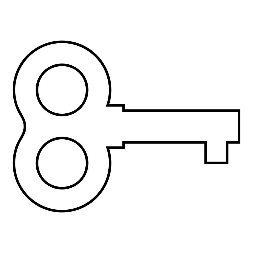 llave de juguete devanado uso forma de mariposa enrollador retro reloj mecanismo de relojería movimiento concepto icono contorno color negro vector ilustración estilo plano imagen