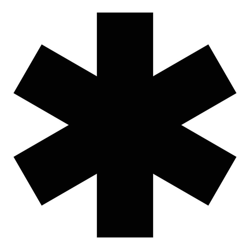 Medical symbol Emergency sign Star of life Service concept icon black color vector illustration flat style image
