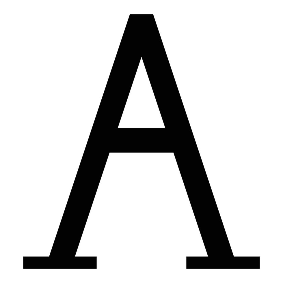 símbolo griego alfa letra mayúscula mayúscula icono de fuente color negro ilustración vectorial imagen de estilo plano vector