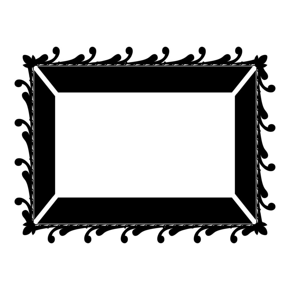 Picture frame icon black color vector illustration flat style image