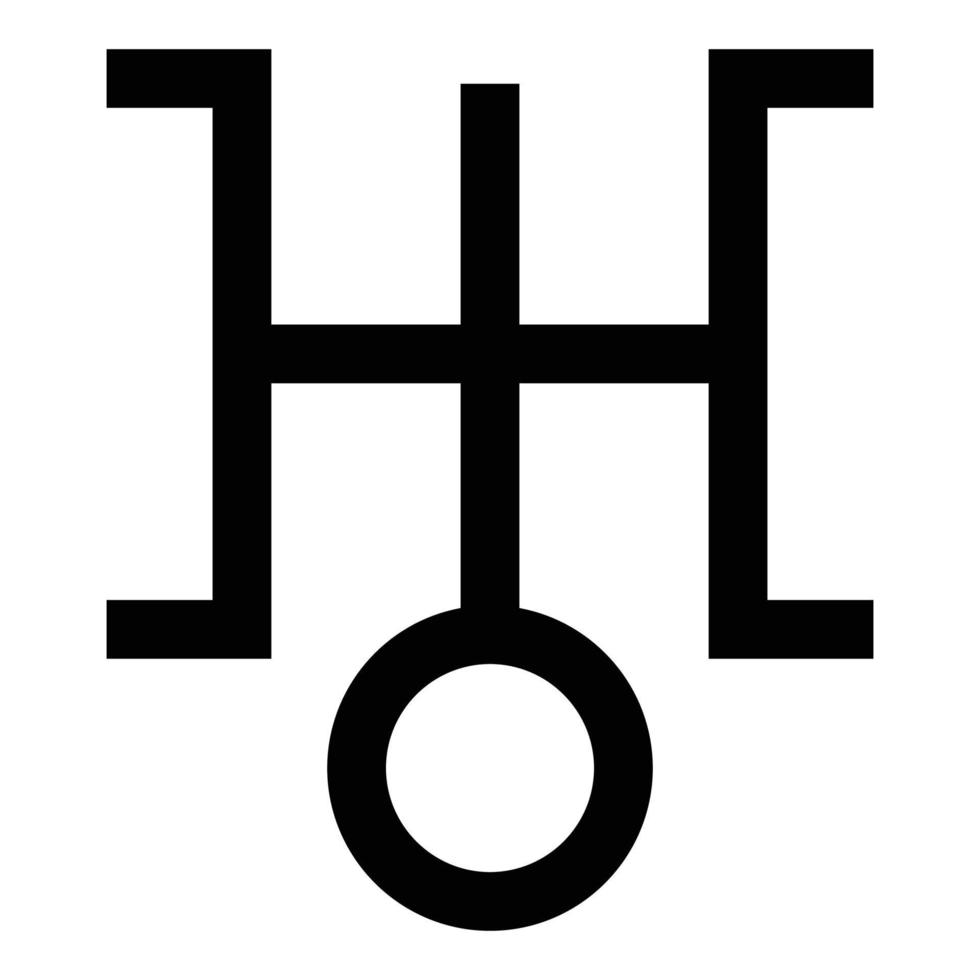 Symbol uranus icon black color vector illustration flat style image