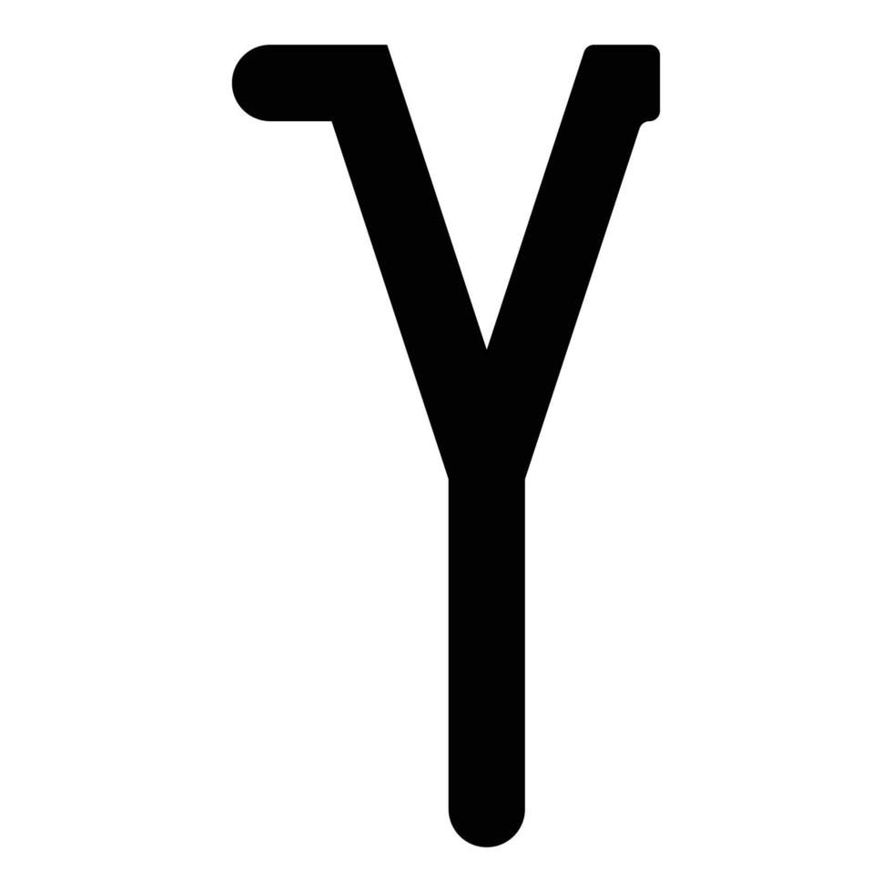 símbolo griego gamma letra minúscula icono de fuente color negro ilustración vectorial imagen de estilo plano vector