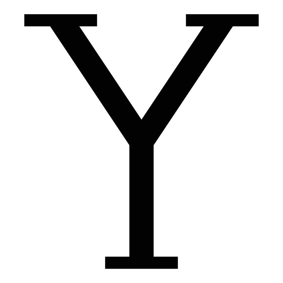 upsilon símbolo griego letra mayúscula mayúscula icono de fuente color negro vector ilustración imagen de estilo plano