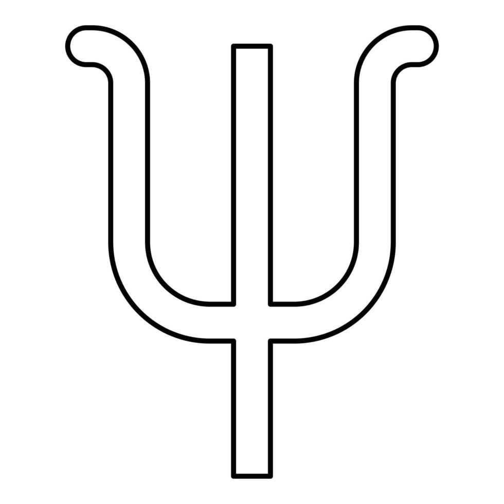 psi símbolo griego letra minúscula icono de fuente contorno color negro ilustración vectorial imagen de estilo plano vector