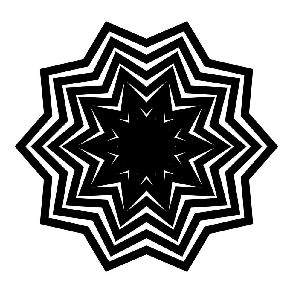 Abstract flower pattern icon black color vector illustration flat style image