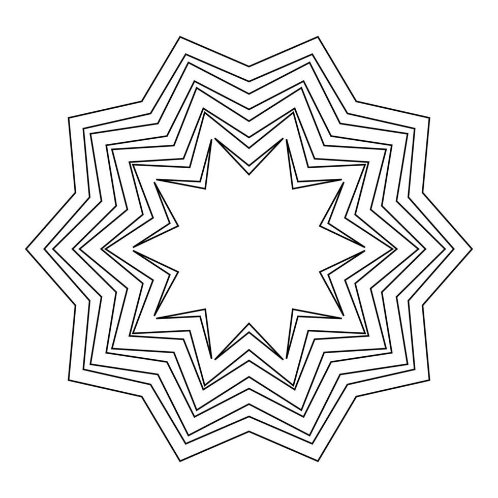 icono de patrón de flores abstracto contorno color negro ilustración vectorial imagen de estilo plano vector
