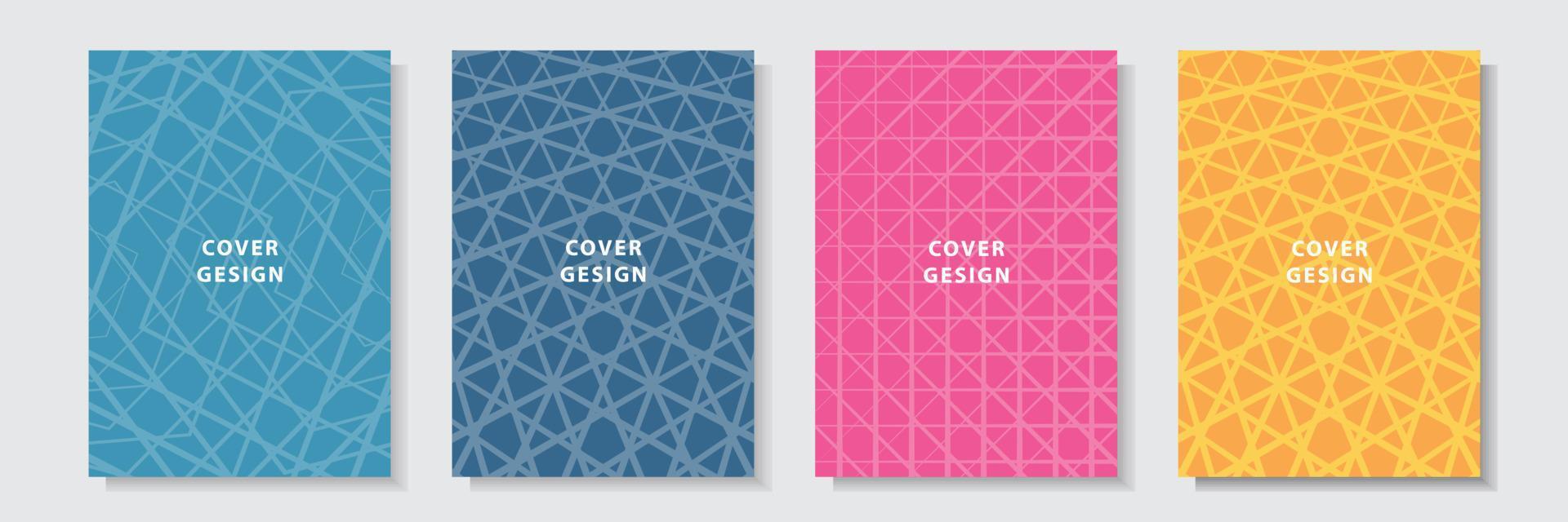 elegant cover template with islamic arabesque style background set collection vector