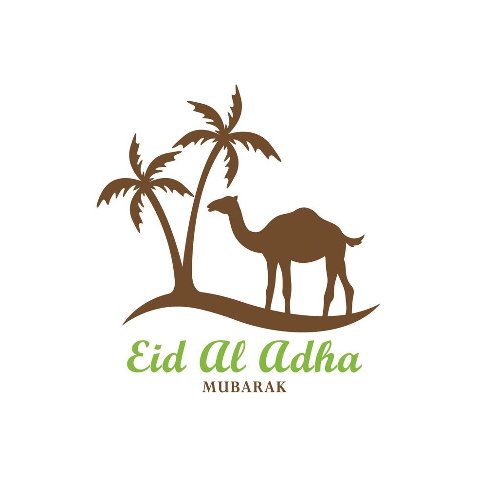 camel animal islamic element design, palm tree, minimal logo, eid al adha ornamental, religion vector graphic