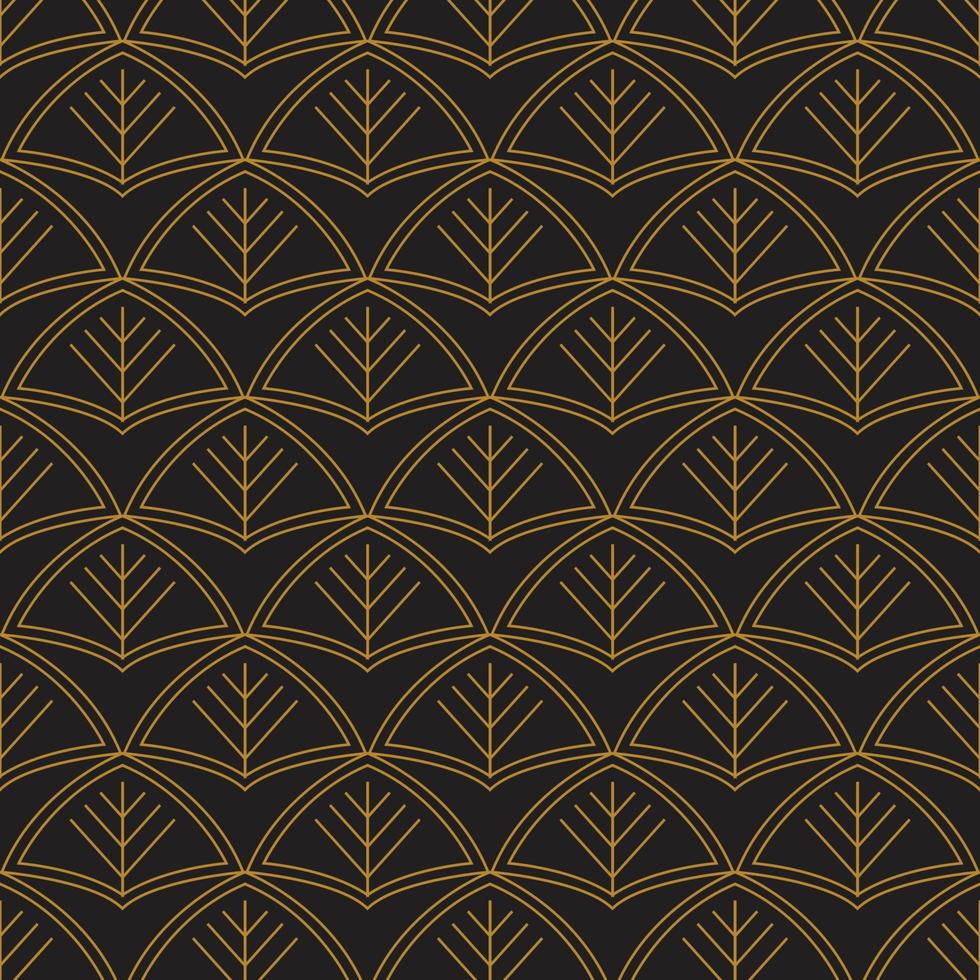 seamless pattern golden color with dark background ornamental decoration template vector