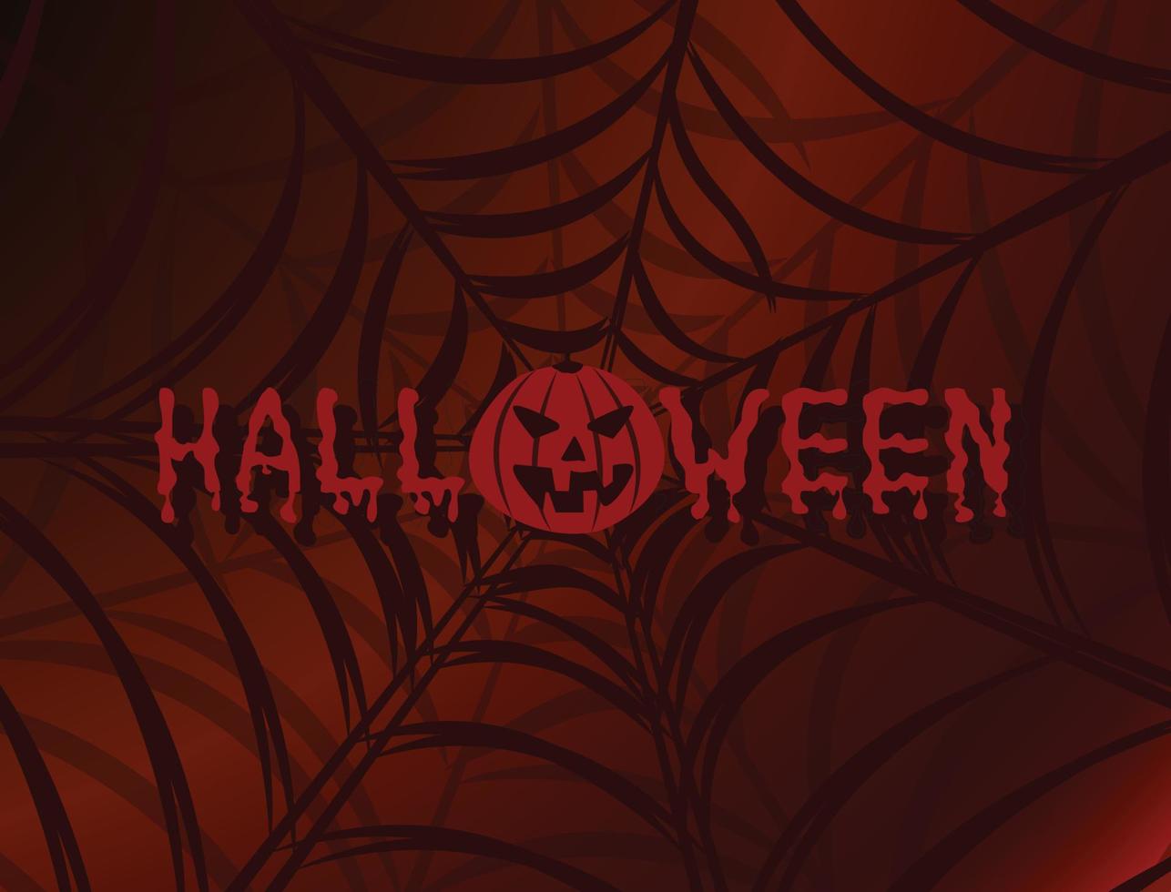 happy halloween template spider webs, dark background vector