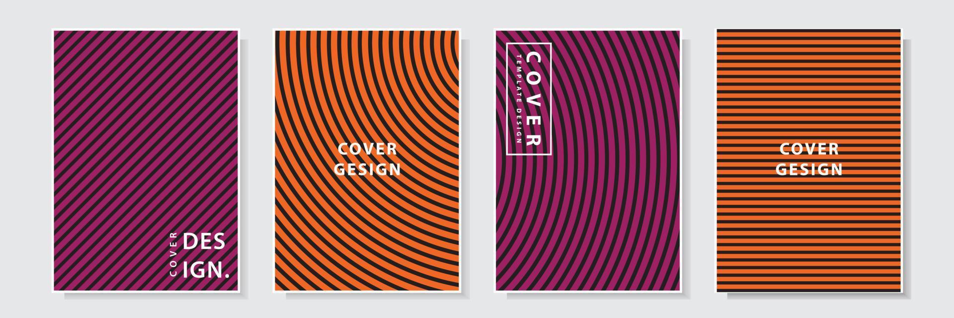 halloween cover template design with striped style set collection background vector
