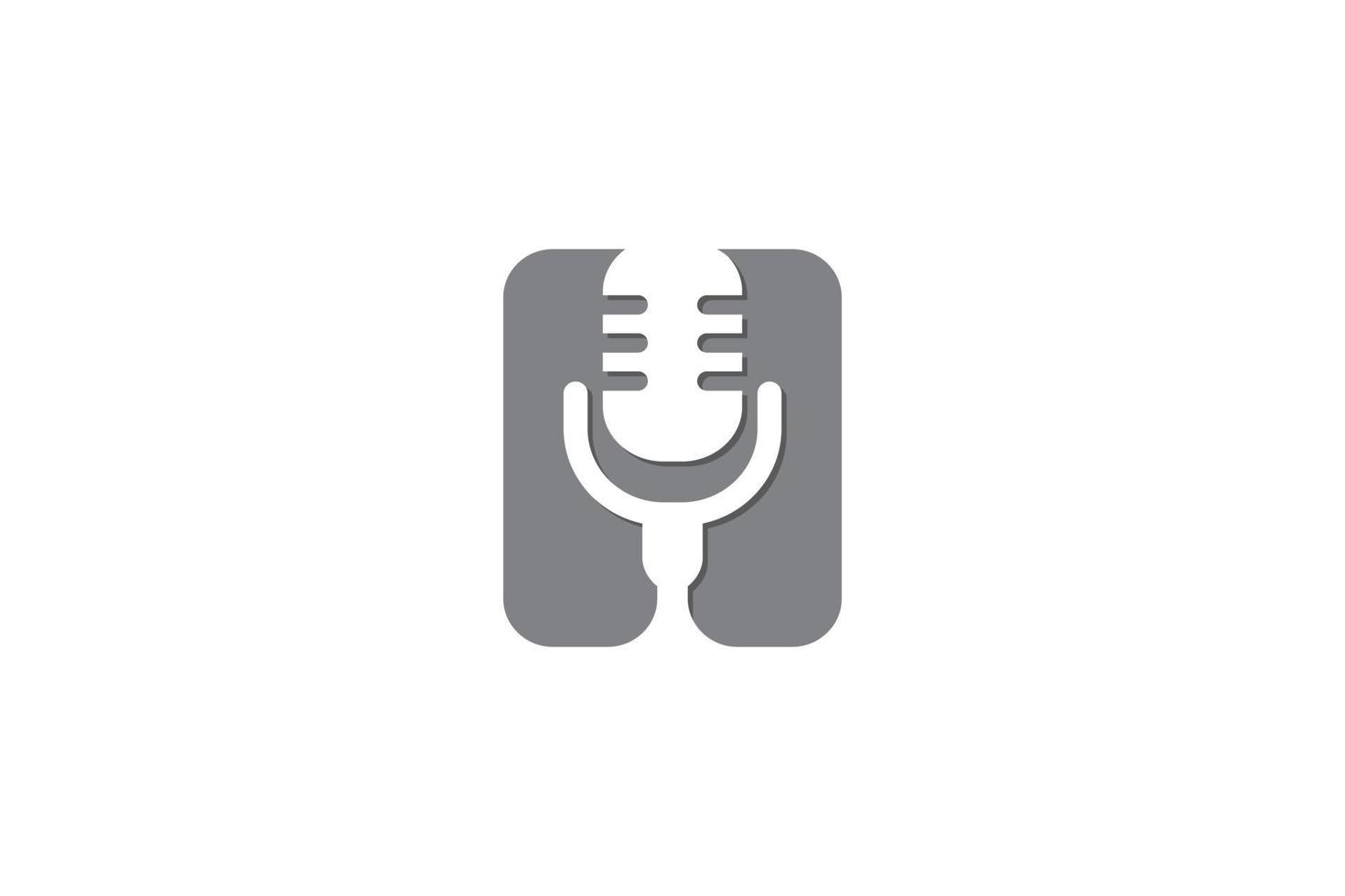elegante logotipo o podcast de estudio de música con letra h, comedia de pie, vector de diseño de concepto único