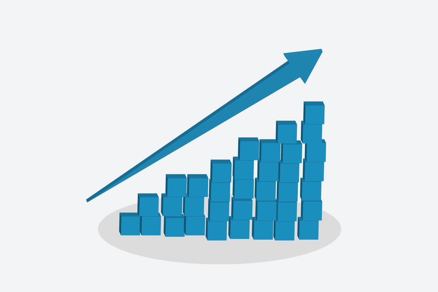 diagrama de flecha de crecimiento economía estadística progreso empresarial, diseño plano abstracto estilo concepto elemento gráfico vectorial vector