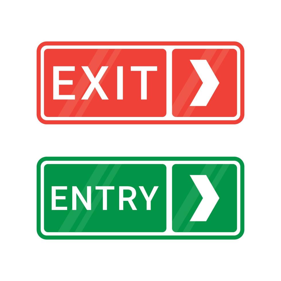 sign exit and entry traffic, information symbol on office or road, simple modern design vector