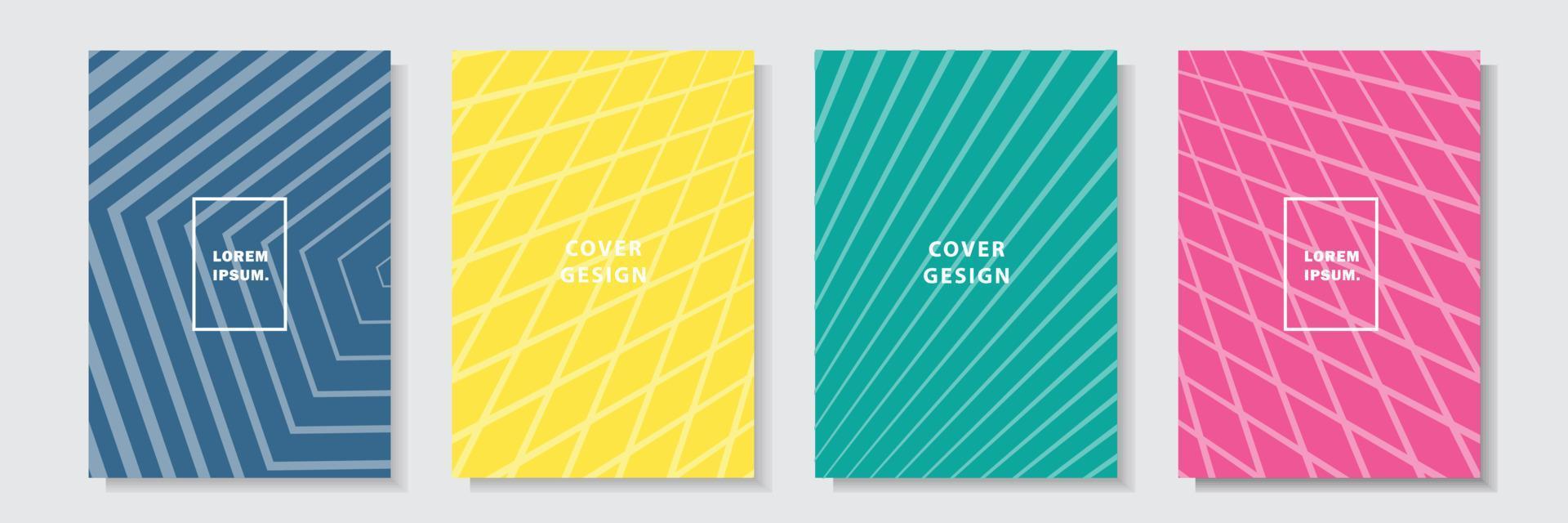 colorful modern cover template line style future pattern, set collection design vector