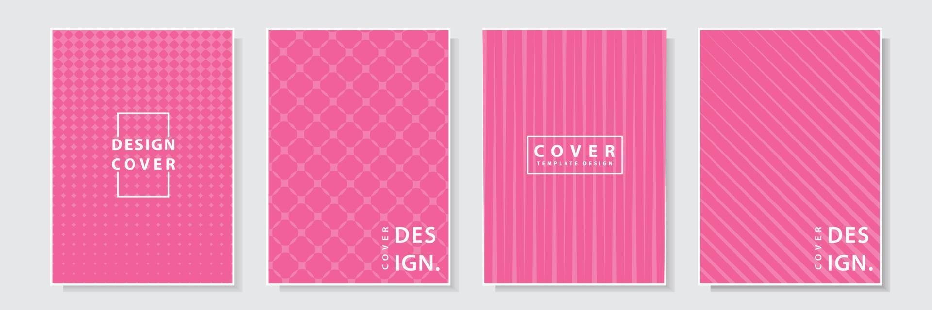cover template with pattern texture background pink color set collection vector design