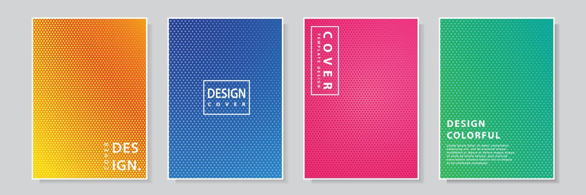 elegant future modern cover texture template design with gradation color, set collection colorful background vector