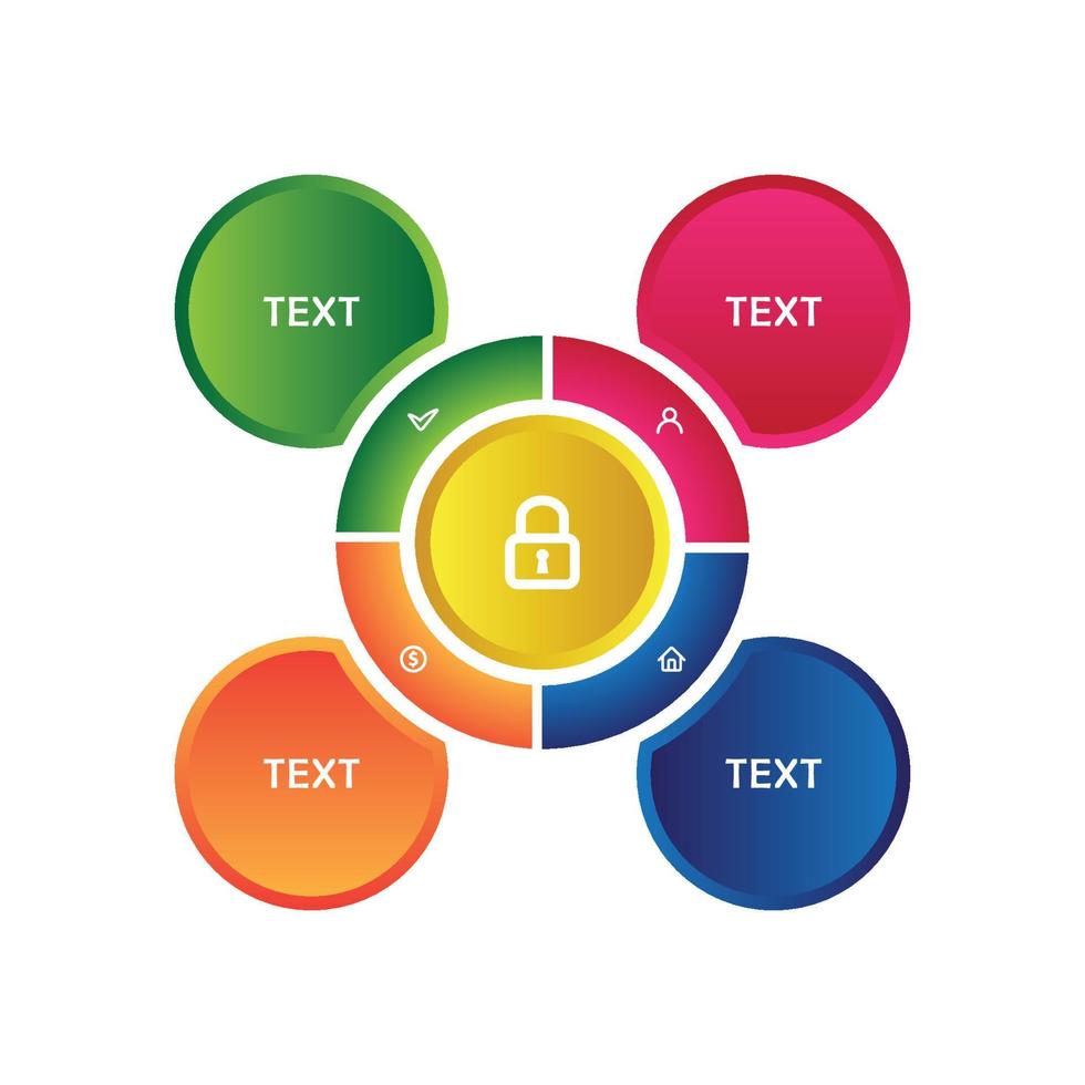 modern colorful infographic, presentation and information material template, circle shape element, advertising, vector design