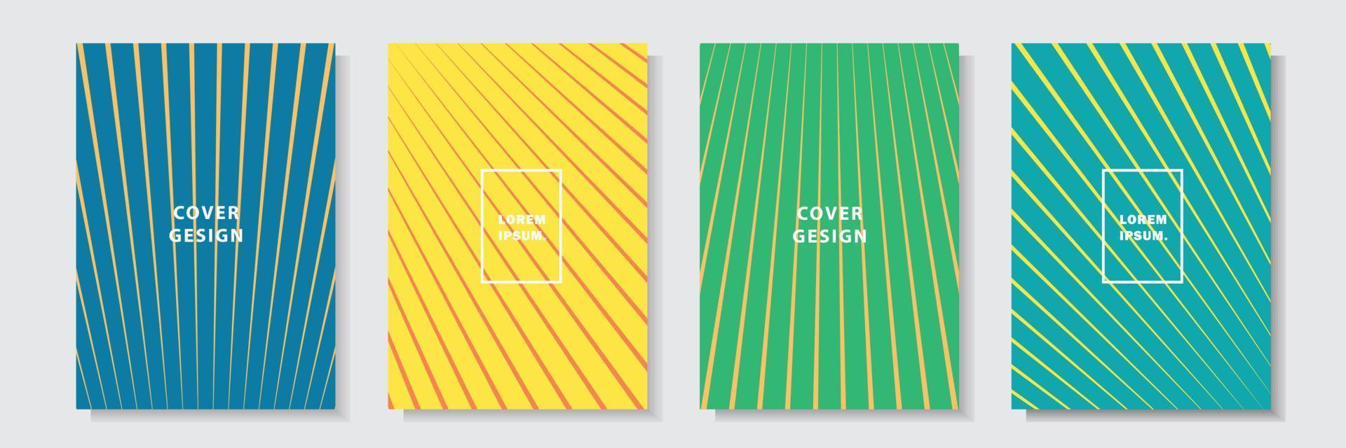 colorful modern cover template elegant line style, set collection design vector