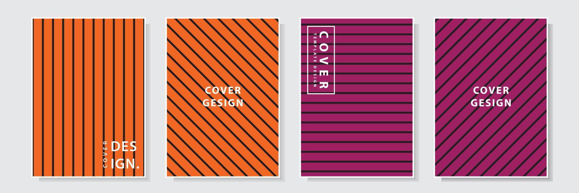 halloween cover template design with striped style set collection background vector