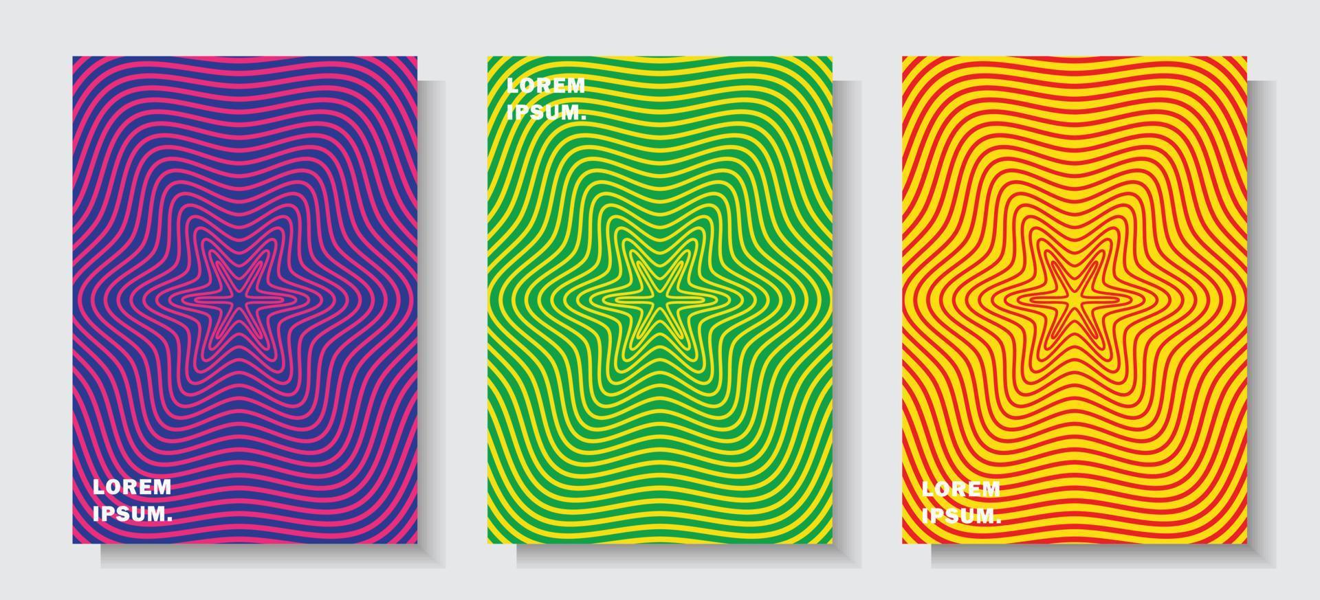 modern cover design set wave style effect colorful background vector