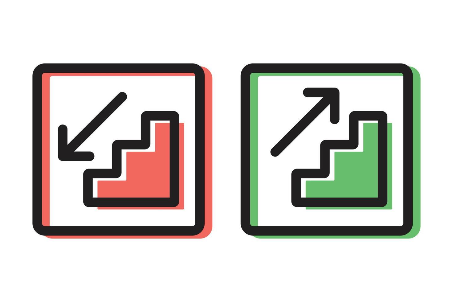 vector de diseño de icono de escalera arriba y abajo