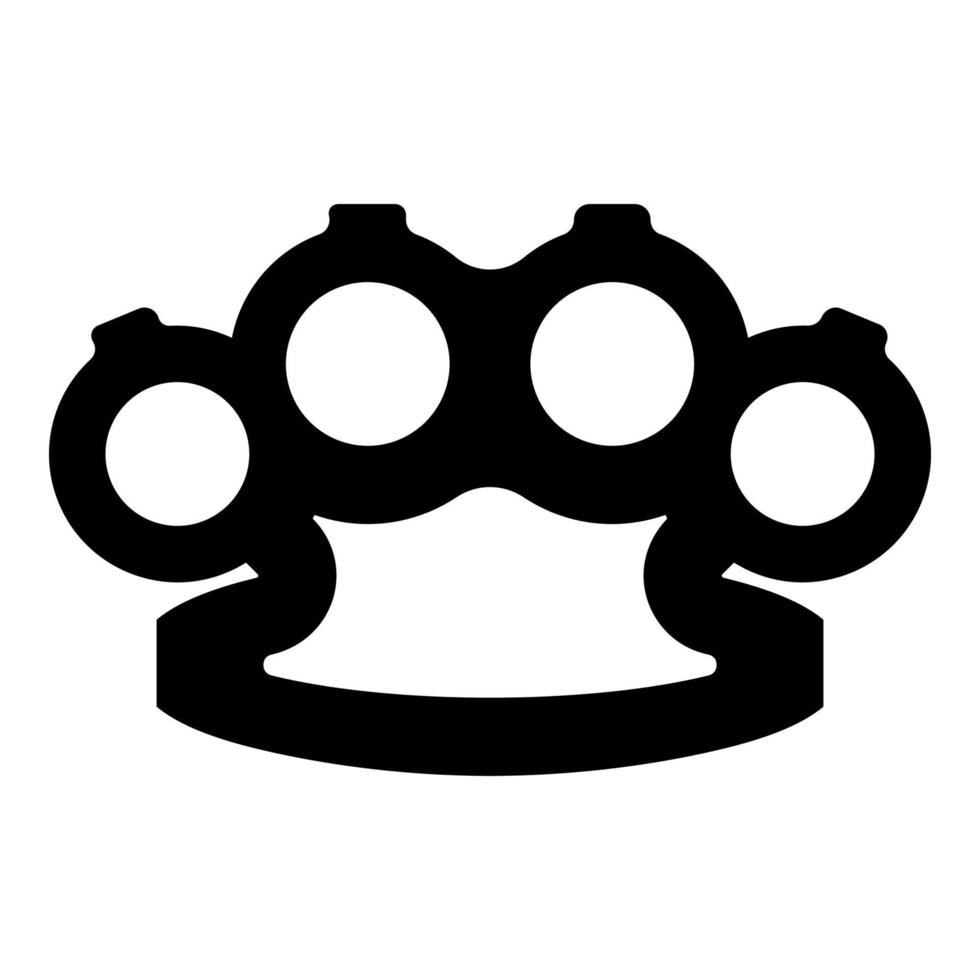 Knuckleduster Knuckles Weapon for hand icon black color vector illustration flat style image