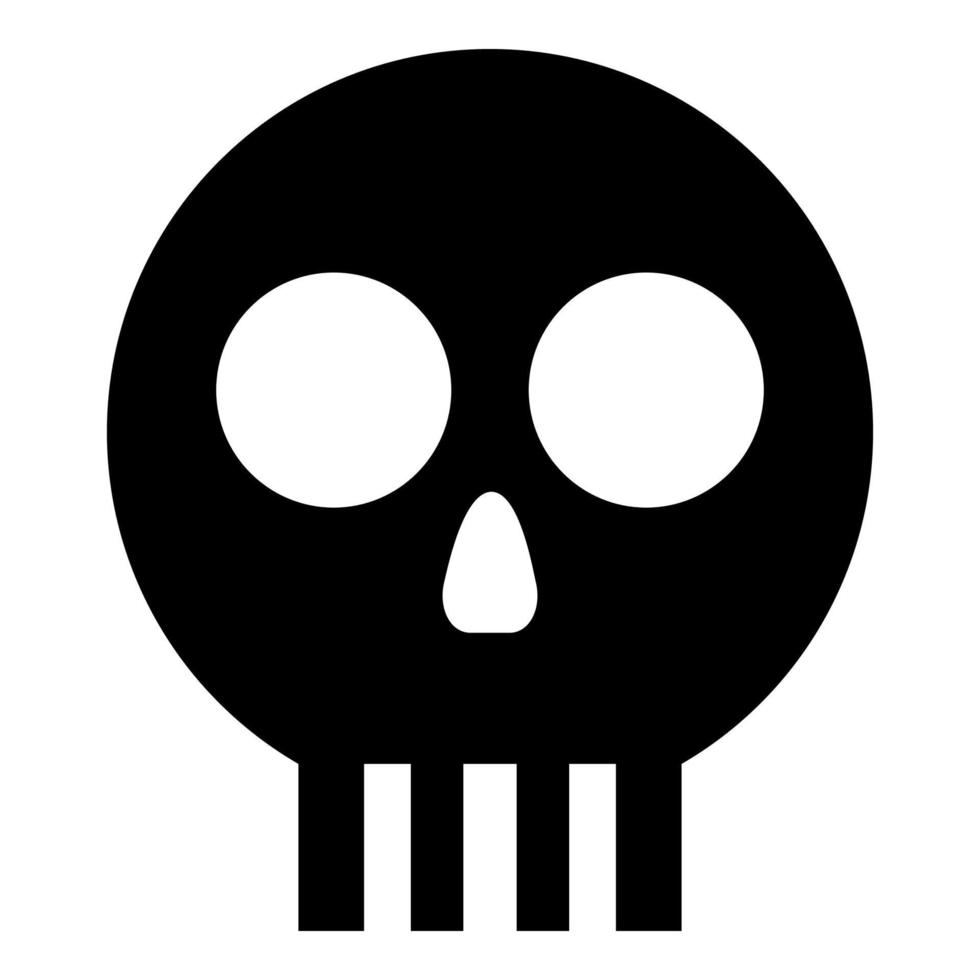 Human skull Cranium icon black color vector illustration flat style image