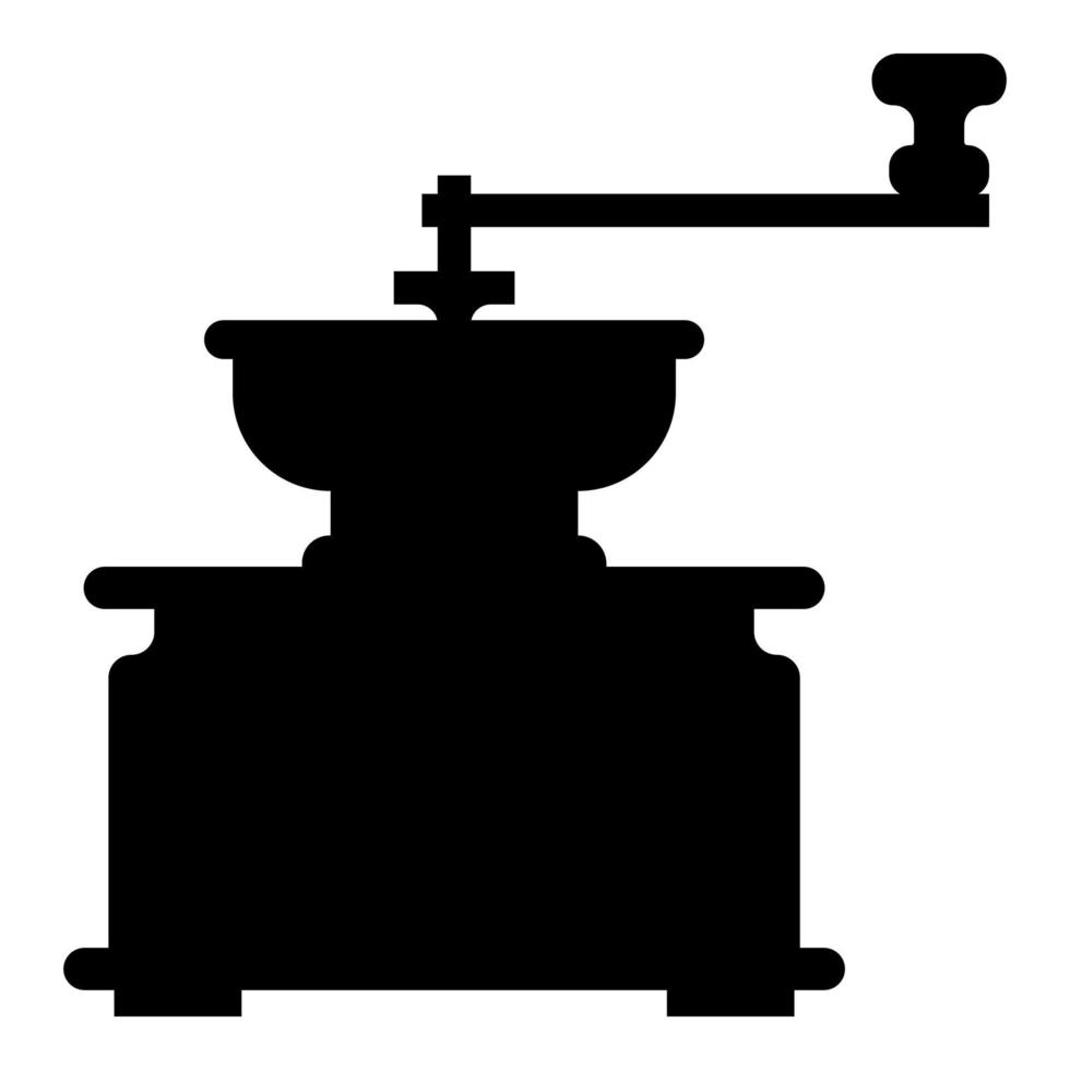 molinillo de café molino fabricación manual icono de estilo vintage clásico color negro vector ilustración imagen de estilo plano