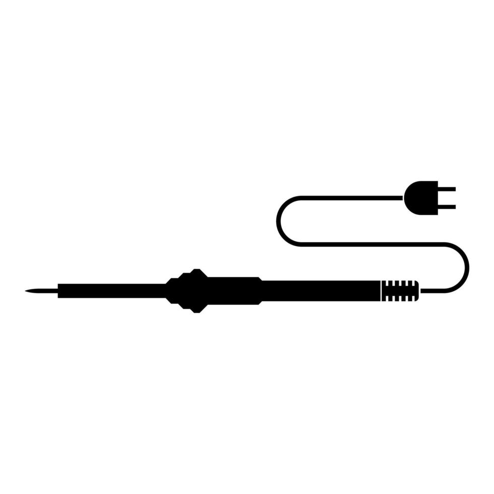 soldador eléctrico para reparación de radio icono de trabajo color negro vector ilustración estilo plano imagen