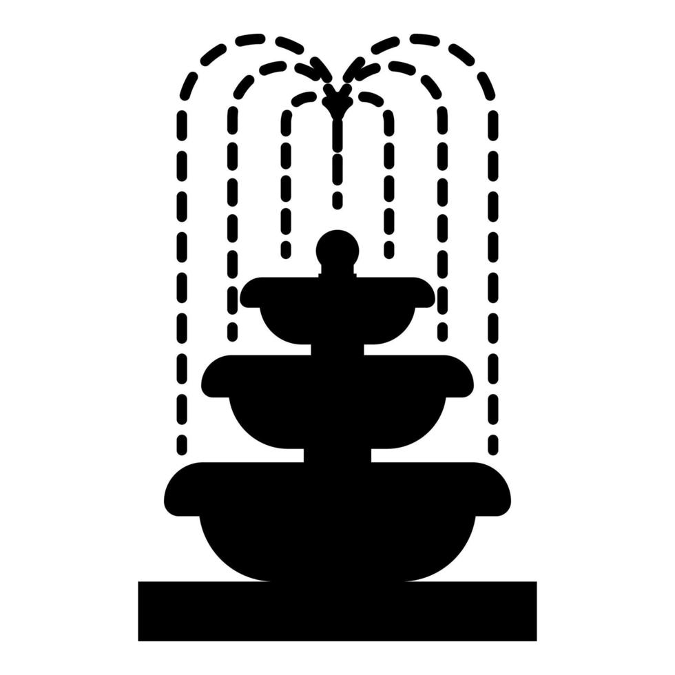 Fountain Tier of Water icon black color vector illustration flat style image