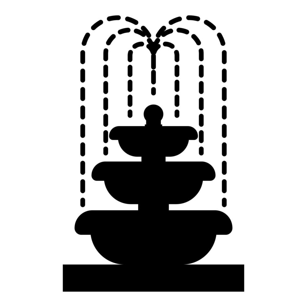 Fountain Tier of Water icon black color vector illustration flat style image