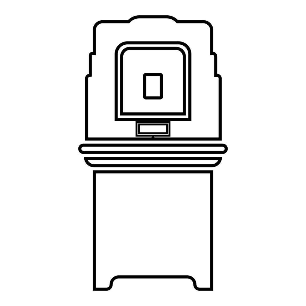 Electoral voting machine Electronic EVM Election equipment VVPAT icon outline black color vector illustration flat style image
