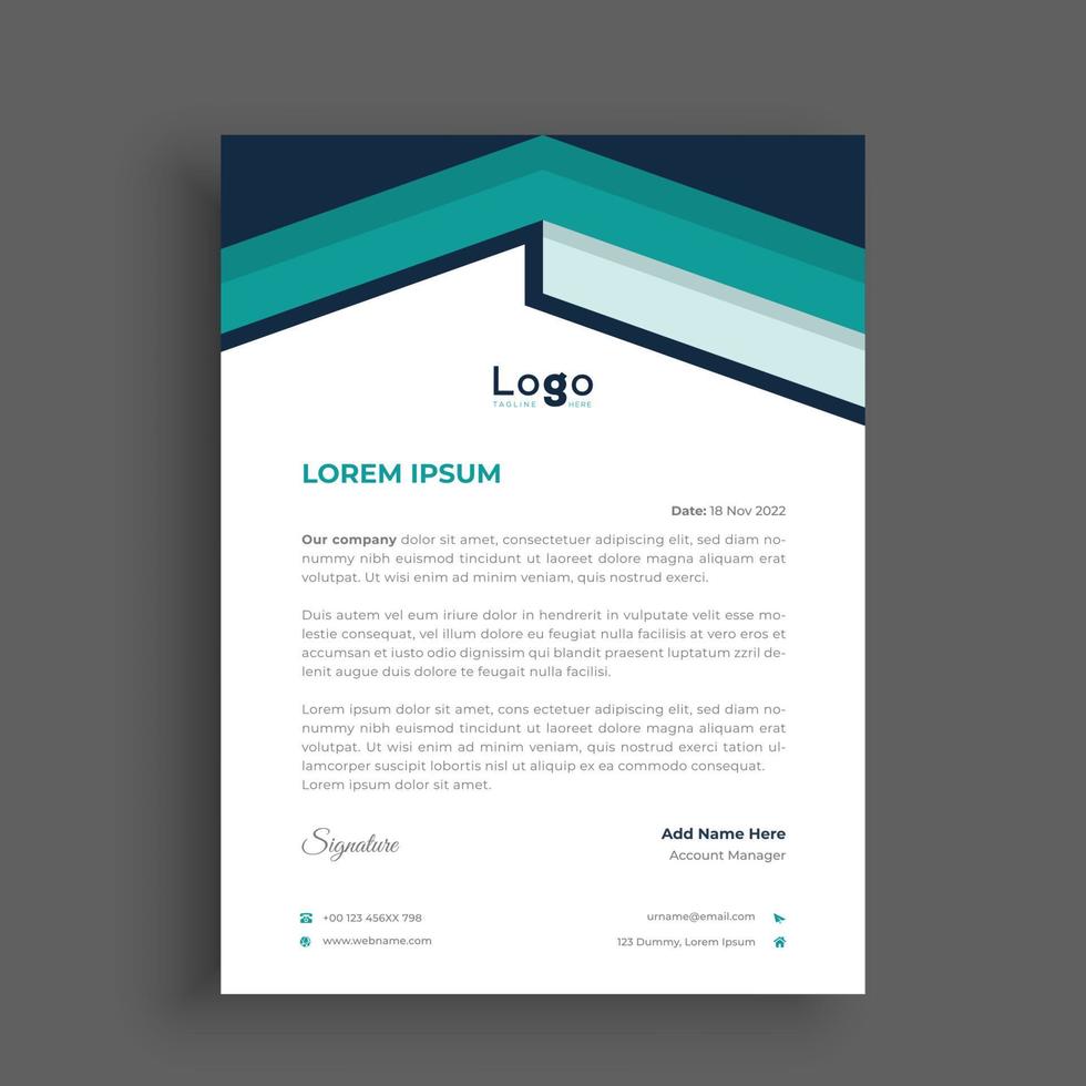 Business letterhead design template vector