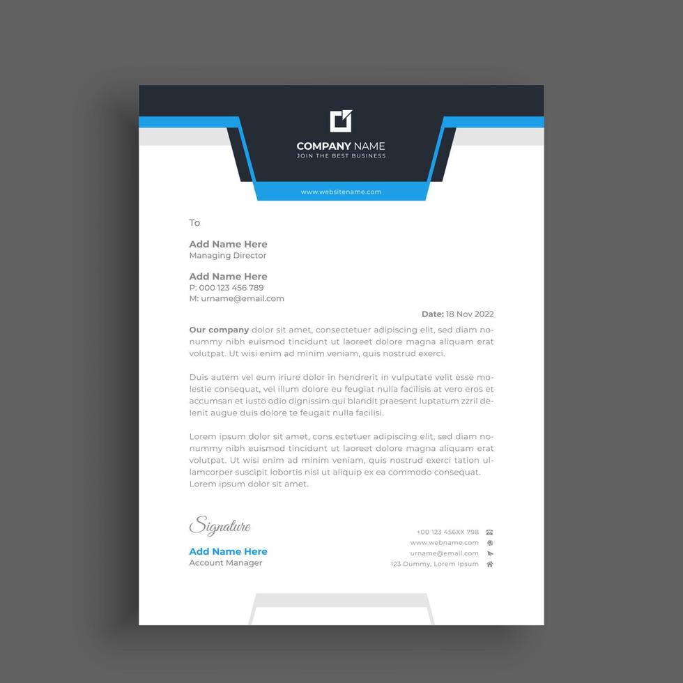 Business modern letterhead design template vector