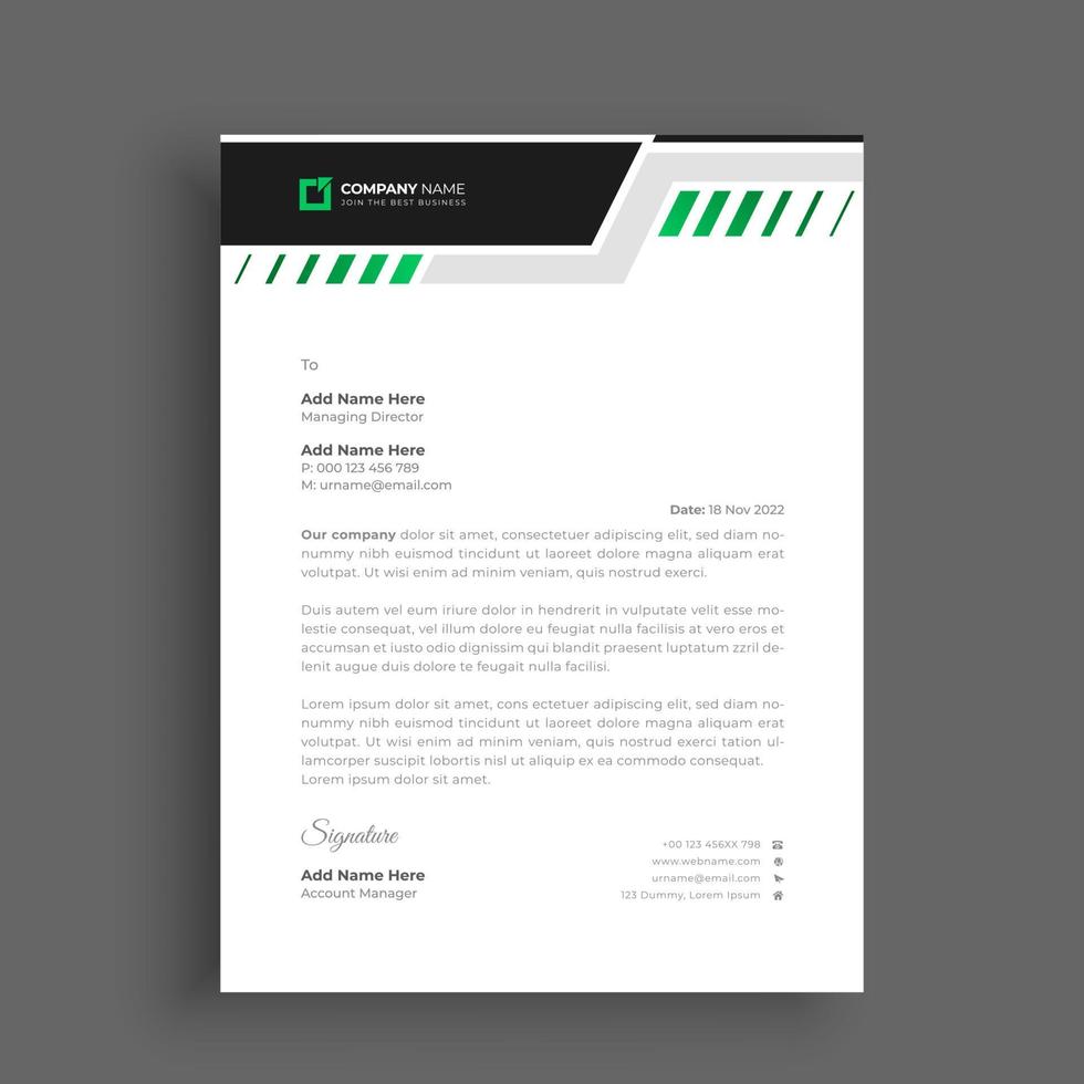 Modern letterhead design template vector