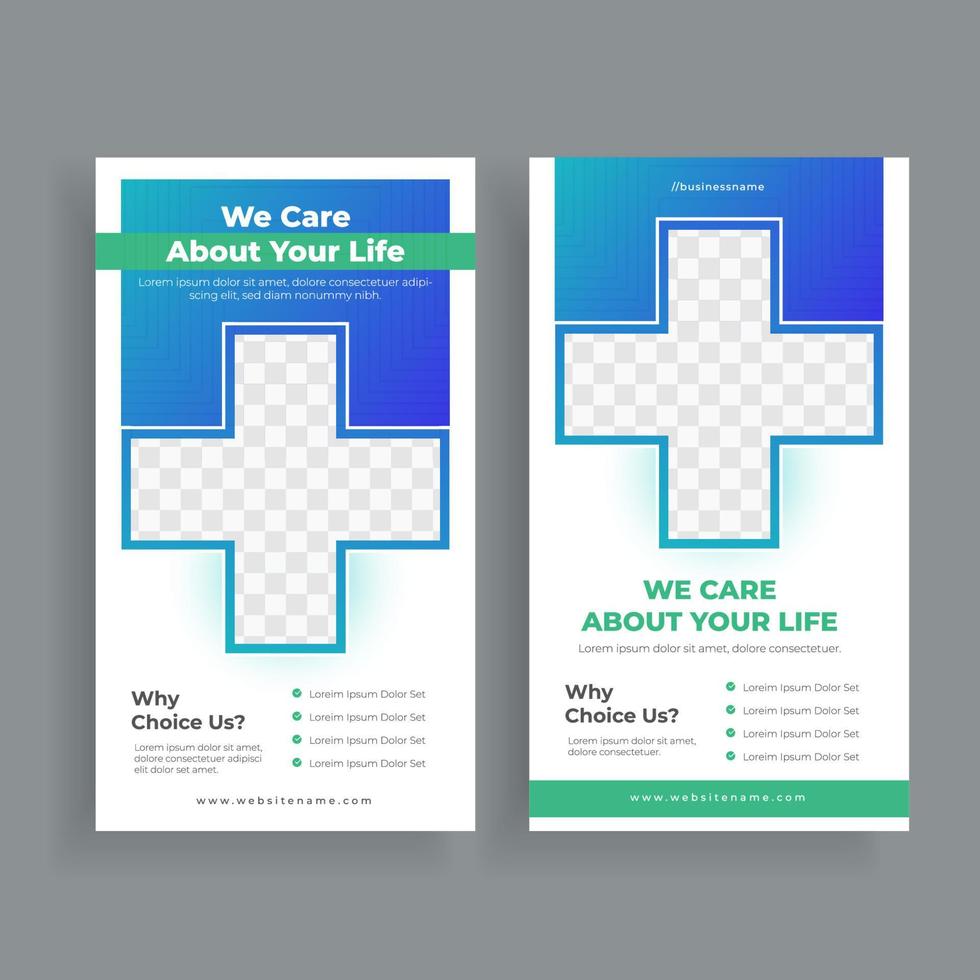 Medical social media banner design template vector