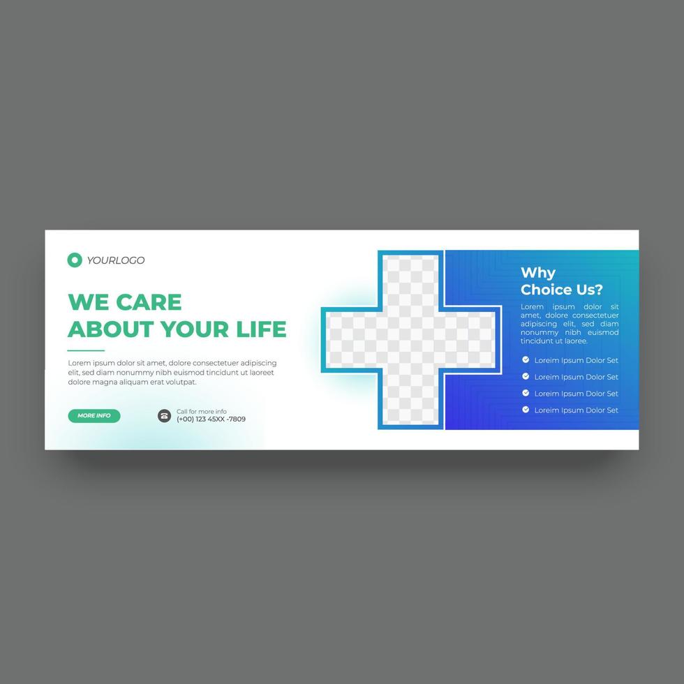 Medical cover banner design template vector