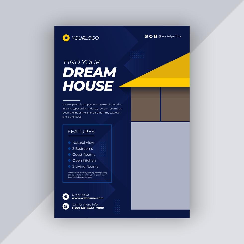 Real estate brochure design template vector