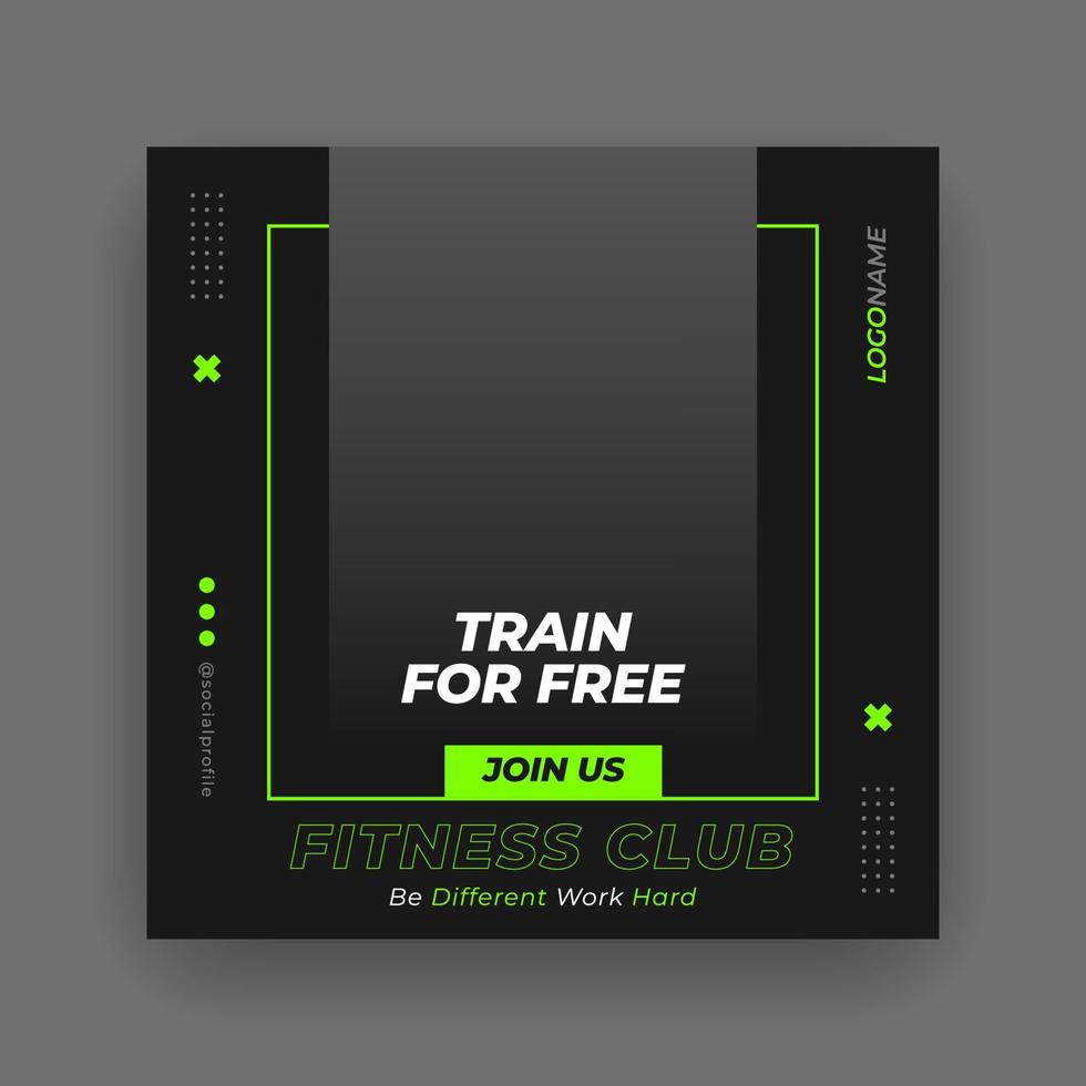 Fitness social media banner vector