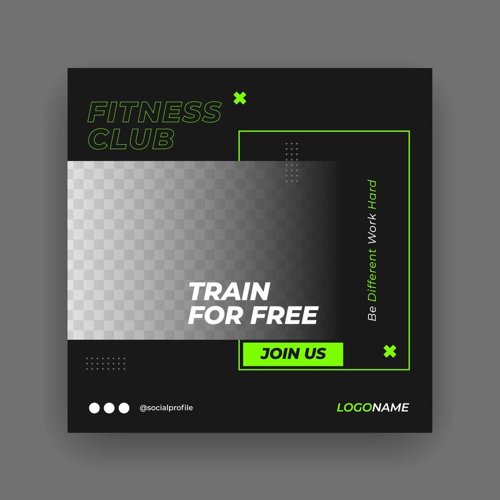 Fitness social media banner design template vector