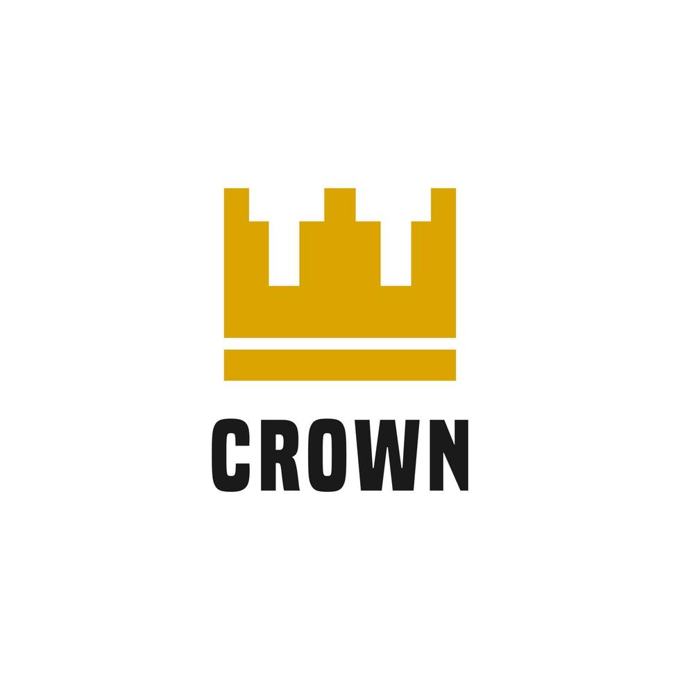 logo template with a crown shape composed of a collection of squares vector