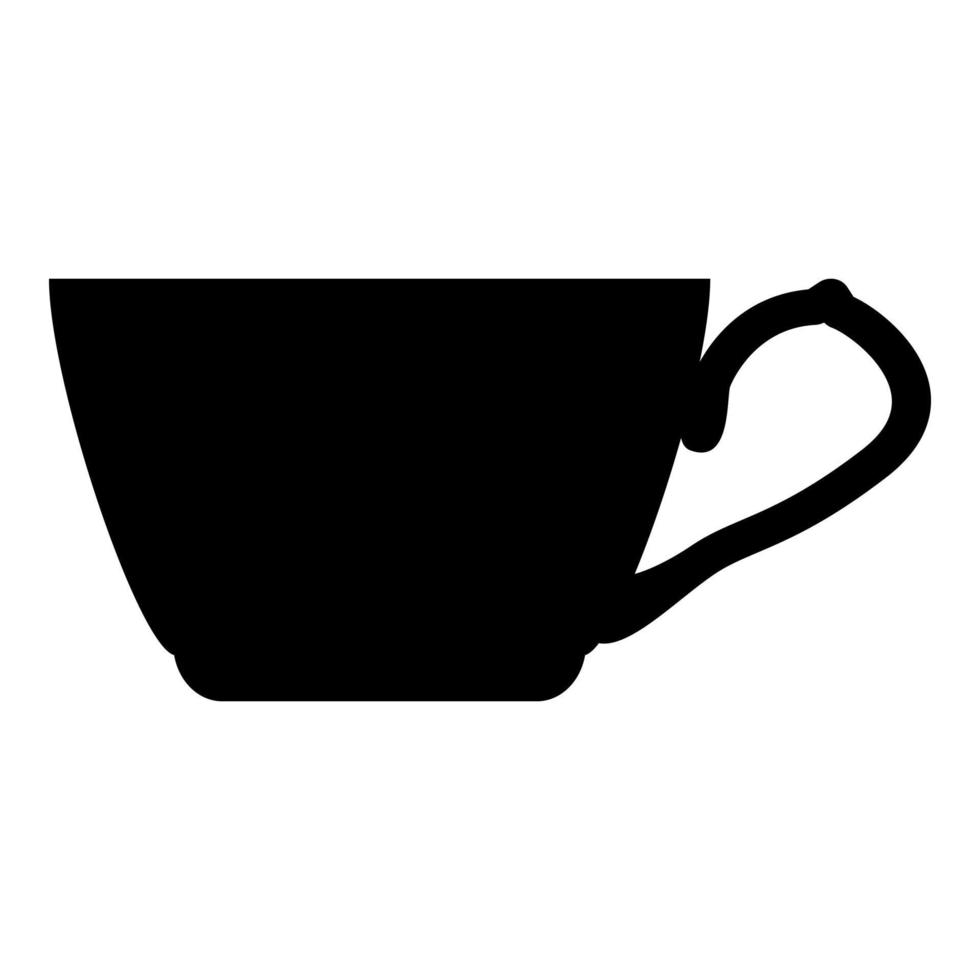 Tea cup icon black color vector illustration flat style image