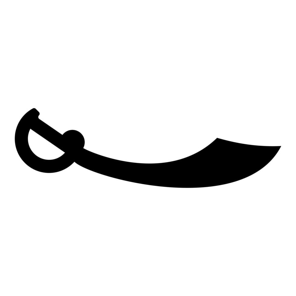 pirata sable machete icono color negro vector ilustración estilo plano imagen