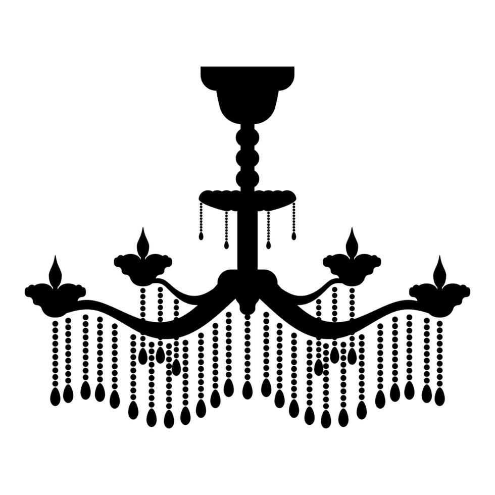 Chandelier icon black color vector illustration flat style image