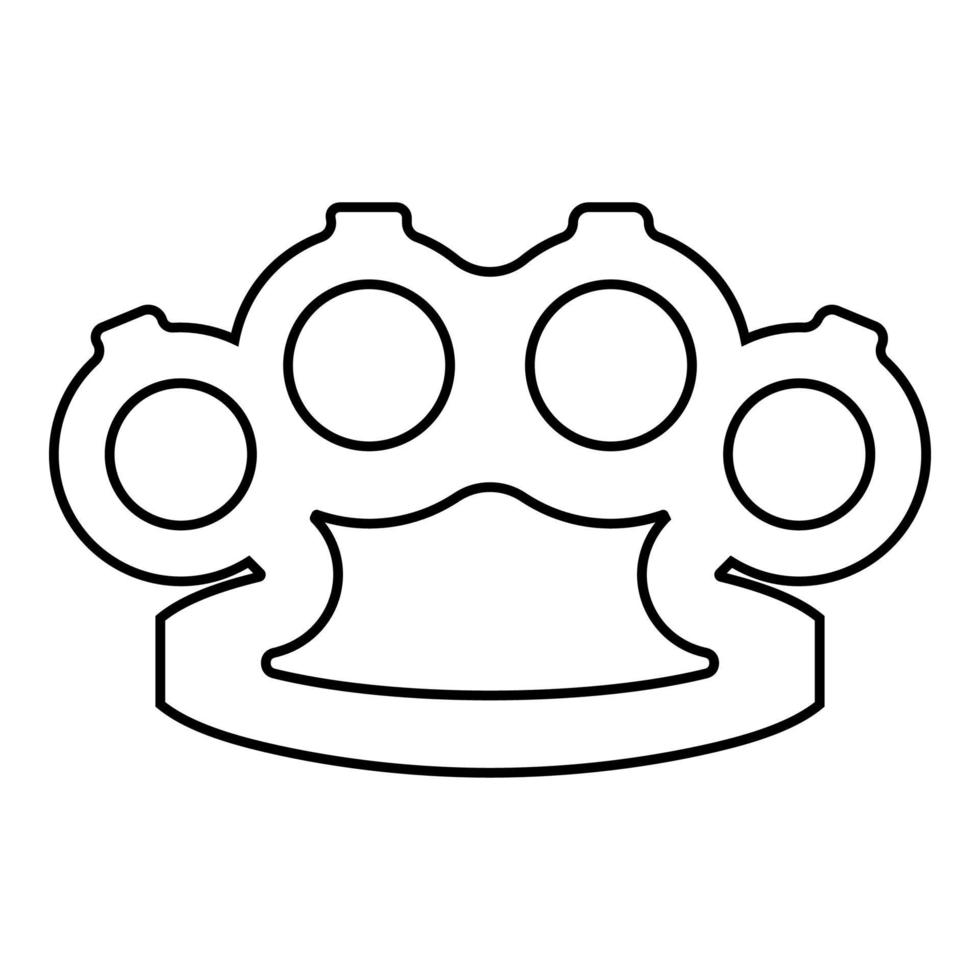 Knuckleduster Knuckles Weapon for hand icon outline black color vector illustration flat style image