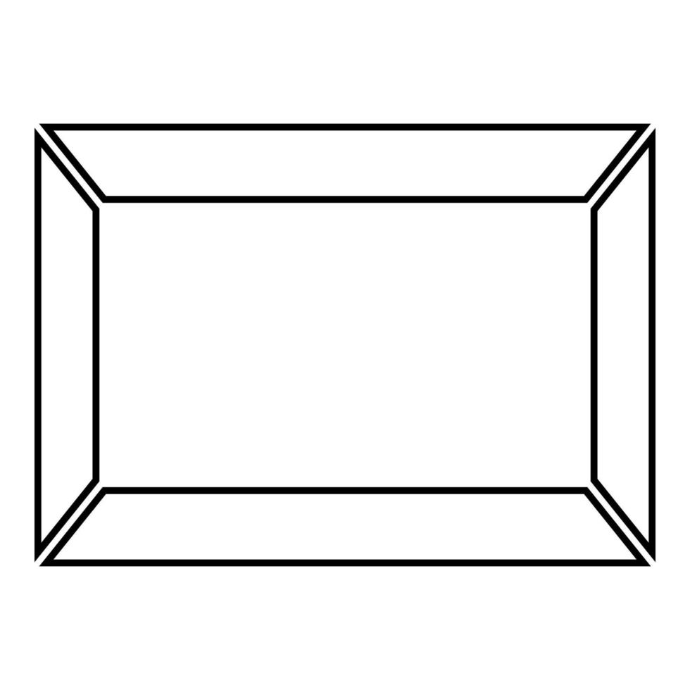 Picture frame Squared shape icon outline black color vector illustration flat style image