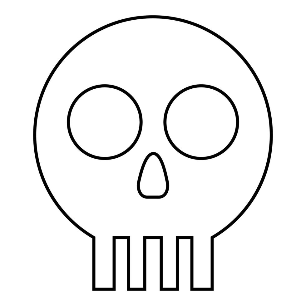 Human skull Cranium icon outline black color vector illustration flat style image